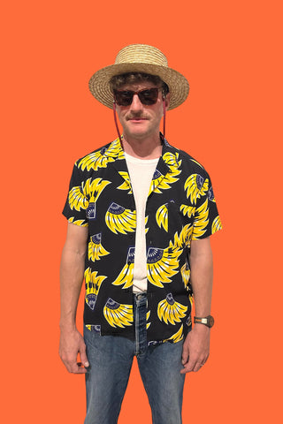 Ashanti Unisex Shirt  - Black and Yellow Plantain Print
