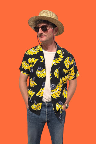 Ashanti Unisex Shirt  - Black and Yellow Plantain Print