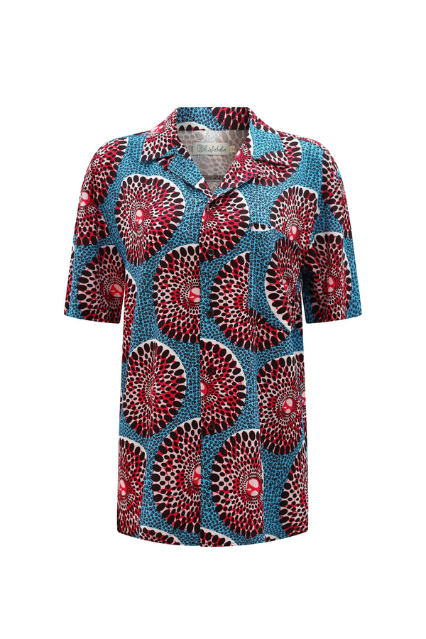 Ashanti Unisex Shirt  - Blue and Red Water Well Print