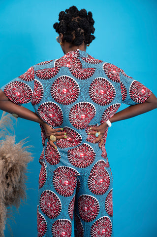 Ashanti Unisex Shirt  - Blue and Red Water Well Print