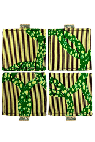 Coasters African Ankara Wax Cotton Print - Set of 4