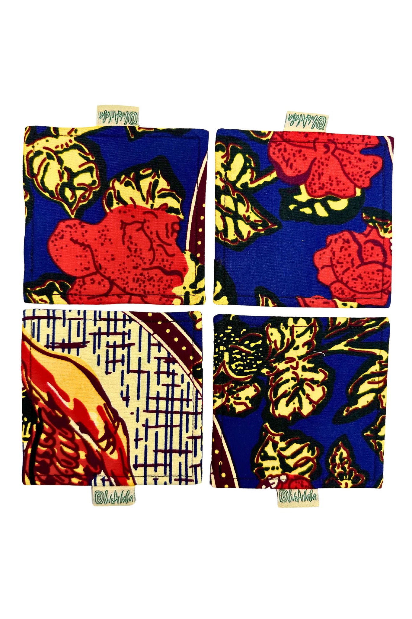 Coasters African Ankara Wax Cotton Print - Set of 4