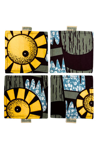 Coasters African Ankara Wax Cotton Print - Set of 4