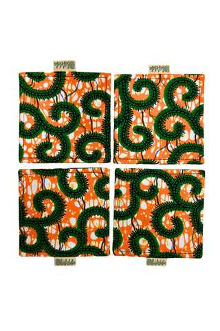 Coasters African Ankara Wax Cotton Print - Set of 4