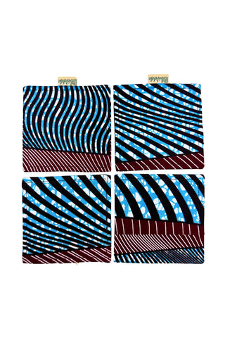 Coasters African Ankara Wax Cotton Print - Set of 4