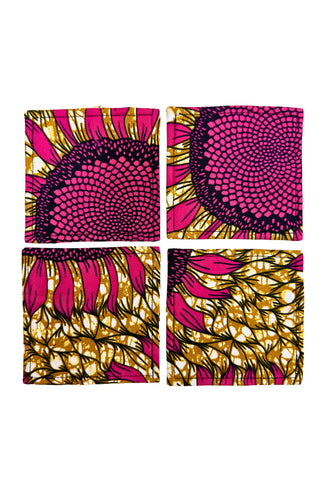 Coasters African Ankara Wax Cotton Print - Set of 4