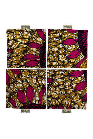 Coasters African Ankara Wax Cotton Print - Set of 4