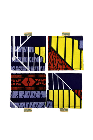 Coasters African Ankara Wax Cotton Print - Set of 4