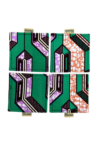 Coasters African Ankara Wax Cotton Print - Set of 4