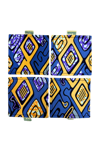 Coasters African Ankara Wax Cotton Print - Set of 4