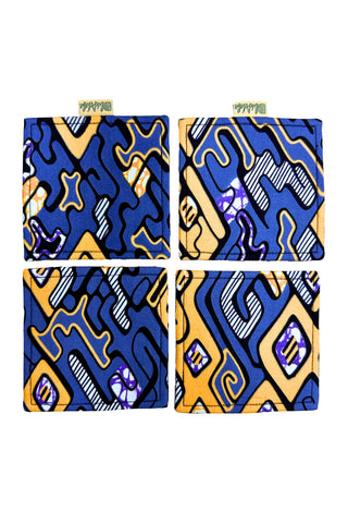 Coasters African Ankara Wax Cotton Print - Set of 4