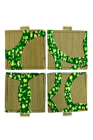 Coasters African Ankara Wax Cotton Print - Set of 4