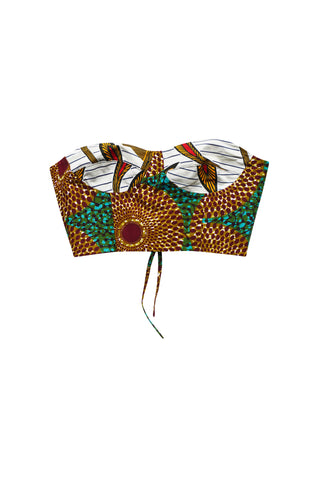 Deka Medley Corset - White & Green Water Well Print