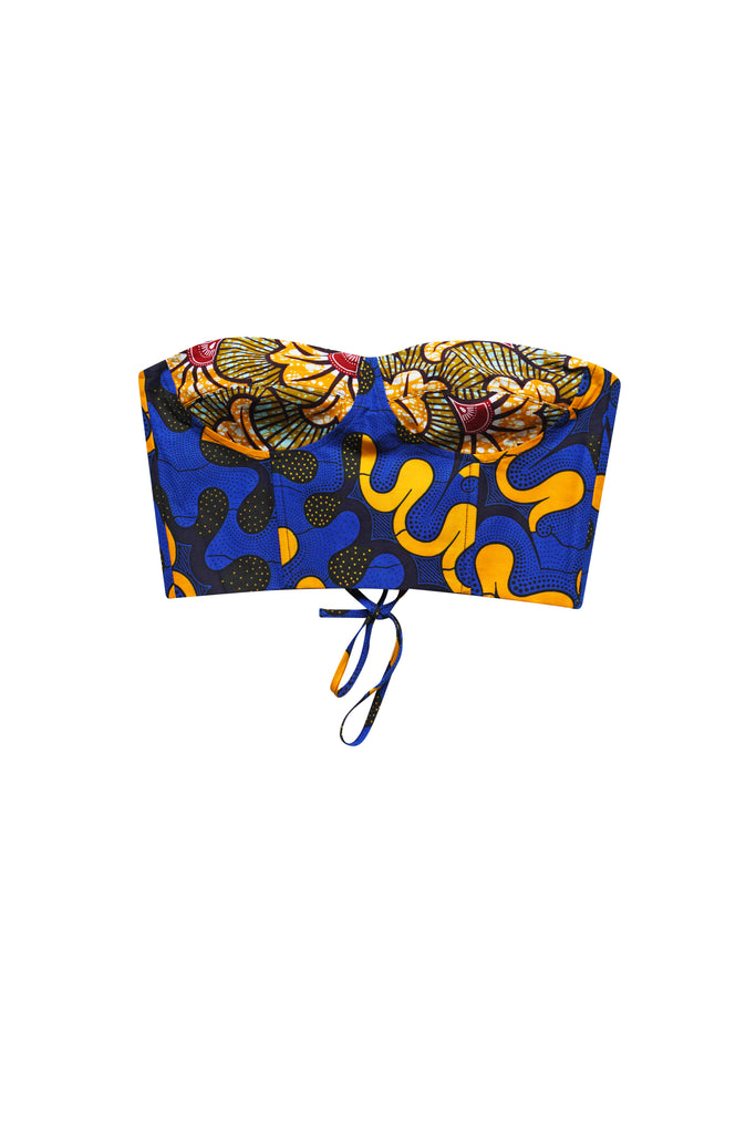 Deka Medley Corset - Yellow & Blue Awoluba Print