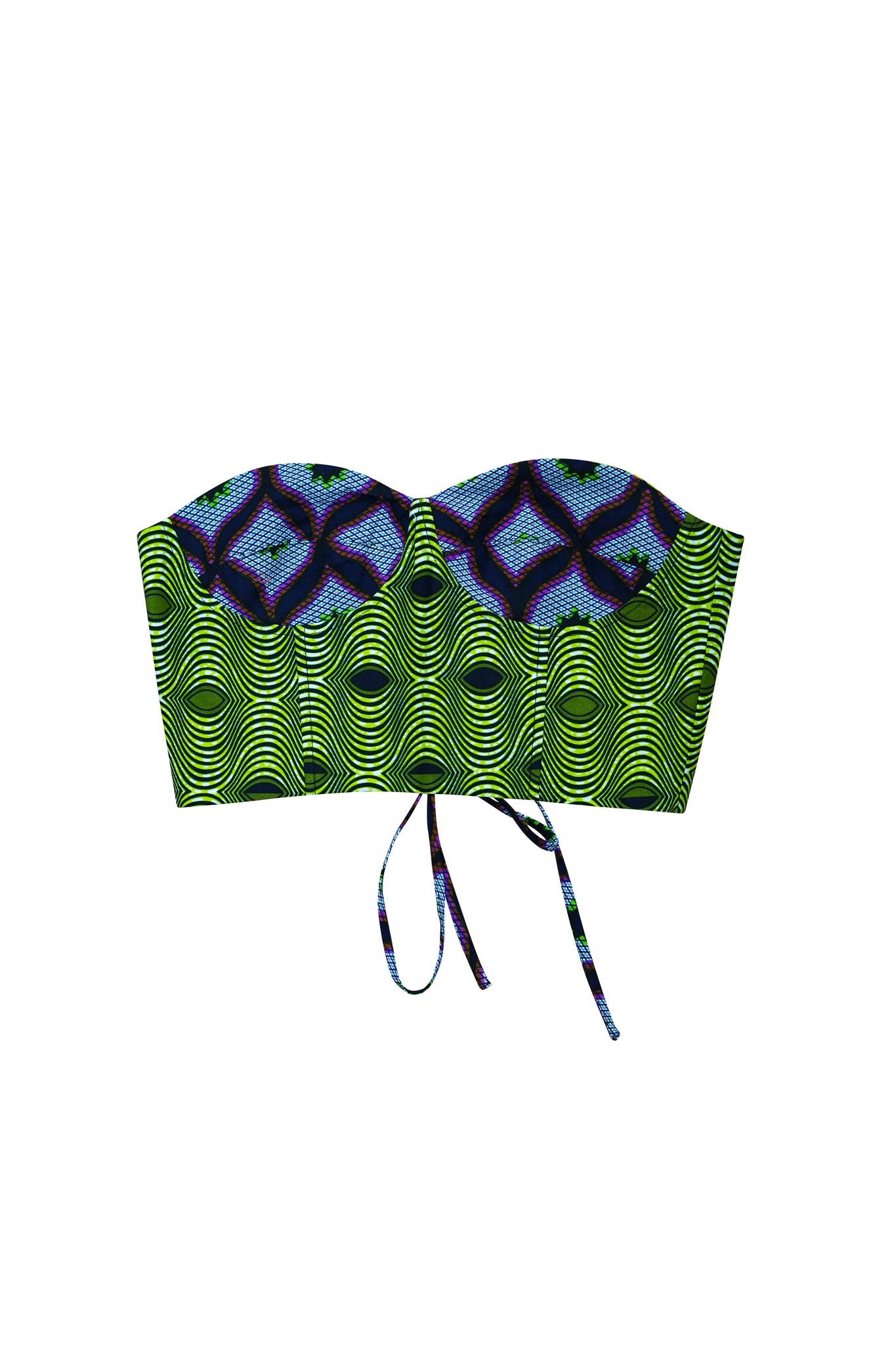 Deka Medley Reversi Corset - Green & Grey Print