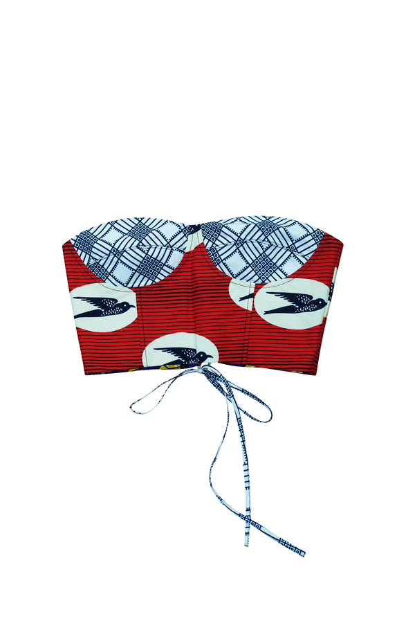 Deka Medley Reversi Corset - Red & White Print