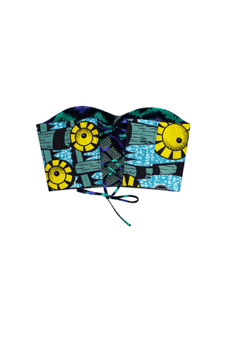 Deka Medley Reversi Corset - Blue & White Rolls Royce Print