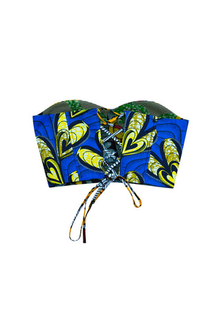 Deka Medley Reversi Corset - Blue & White Rolls Royce Print