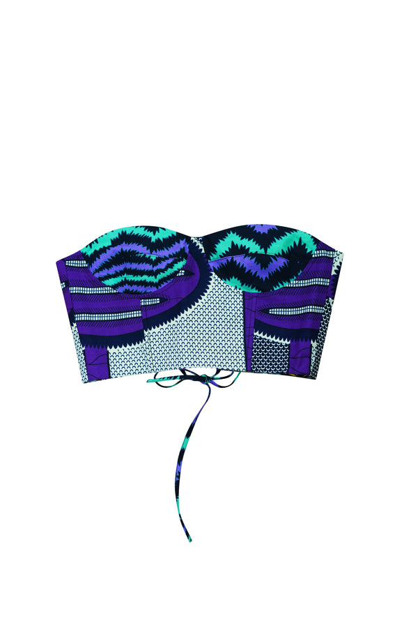 Deka Medley Reversi Corset - Grey Purple & Green Print