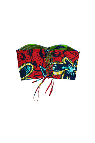 Deka Medley Reversi Corset - Red & Blue Print