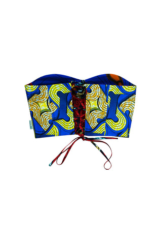 Deka Medley Reversi Corset - Red & Blue Print