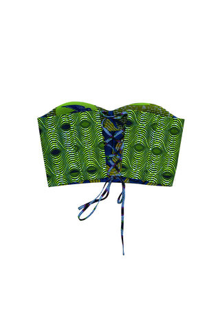 Deka Medley Reversi Corset - Green & Grey Print