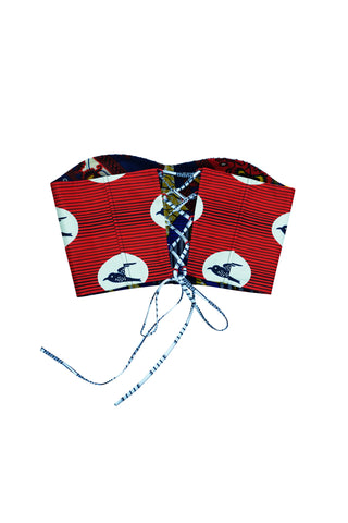 Deka Medley Reversi Corset - Red & White Print