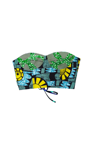 Deka Medley Reversi Corset - Blue & White Rolls Royce Print