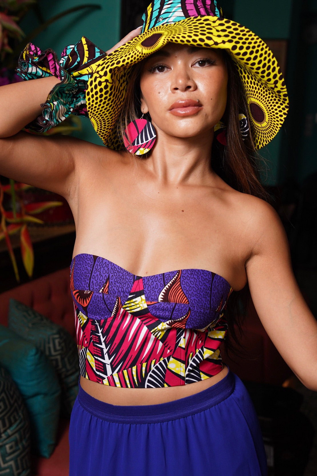 Deka Medley Corset - Purple & Pink Print