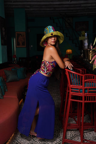 Deka Medley Corset - Purple & Pink Print