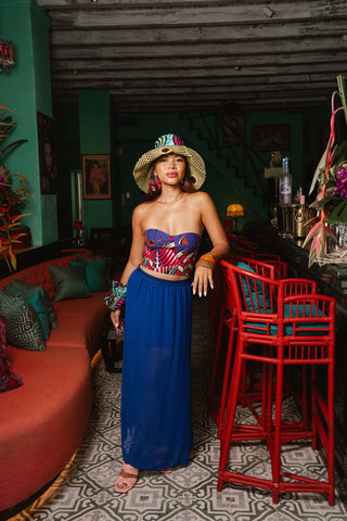 Deka Medley Corset - Purple & Pink Print