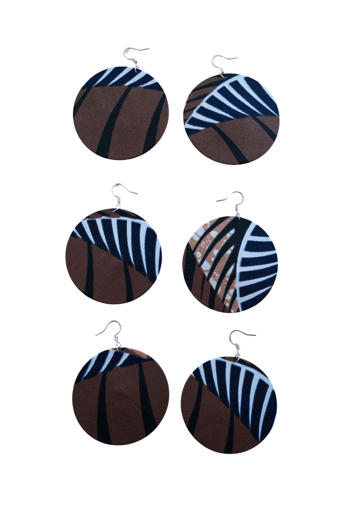 Earrings - 191 - African Ankara Wax Cotton Print