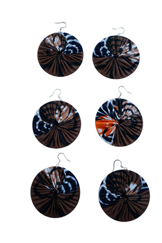 Earrings - 191 - African Ankara Wax Cotton Print