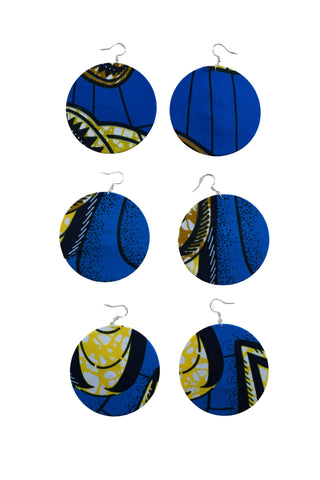 Earrings - 193 - African Ankara Wax Cotton Print