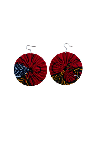 Earrings - 195 - African Ankara Wax Cotton Print