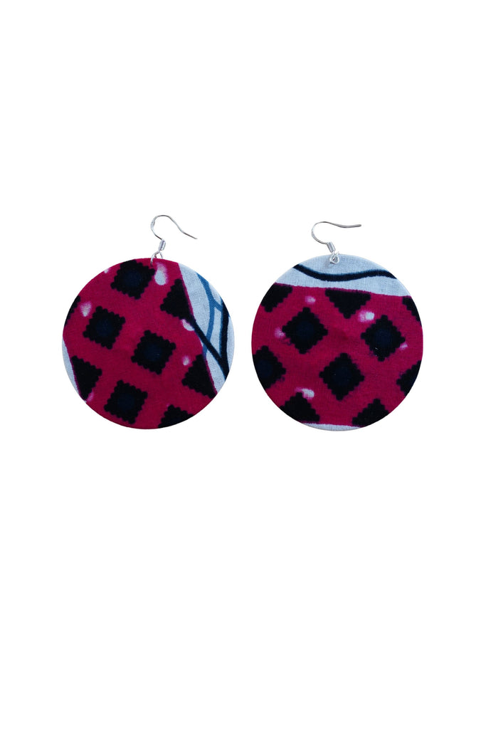 Earrings - 203 - African Ankara Wax Cotton Print