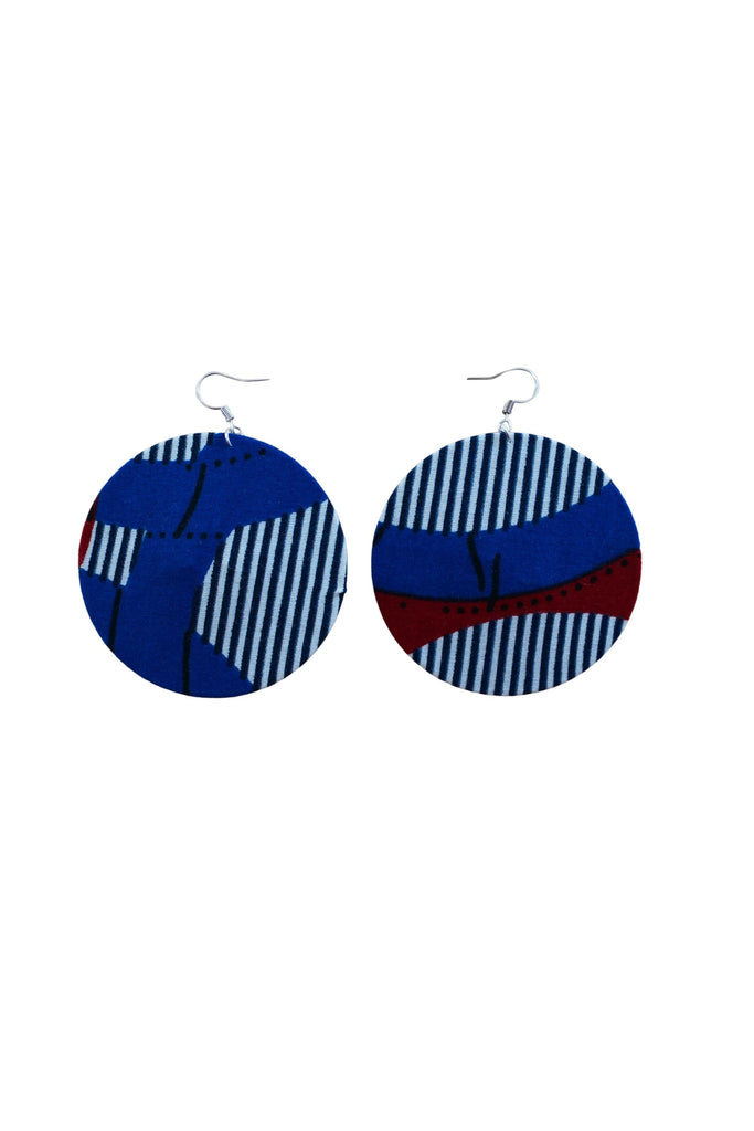 Earrings - 205 - African Ankara Wax Cotton Print