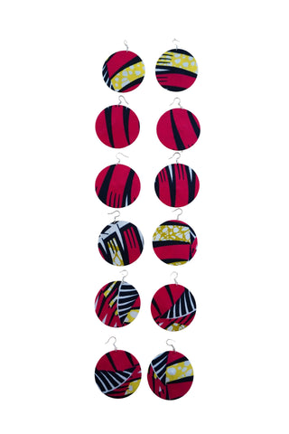 Earrings - 206 - African Ankara Wax Cotton Print