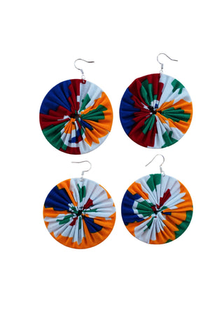 Earrings - 207 - African Ankara Wax Cotton Print