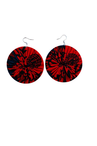 Earrings - 213 - African Ankara Wax Cotton Print