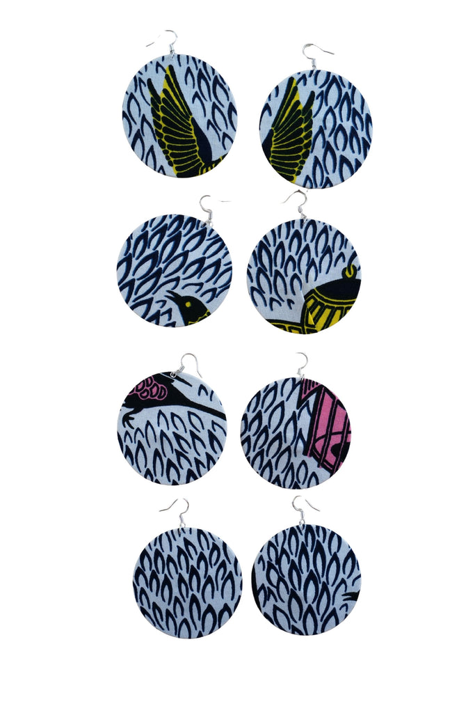 Earrings - 162 - African Ankara Wax Cotton Print