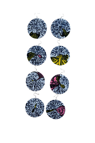 Earrings - 162 - African Ankara Wax Cotton Print
