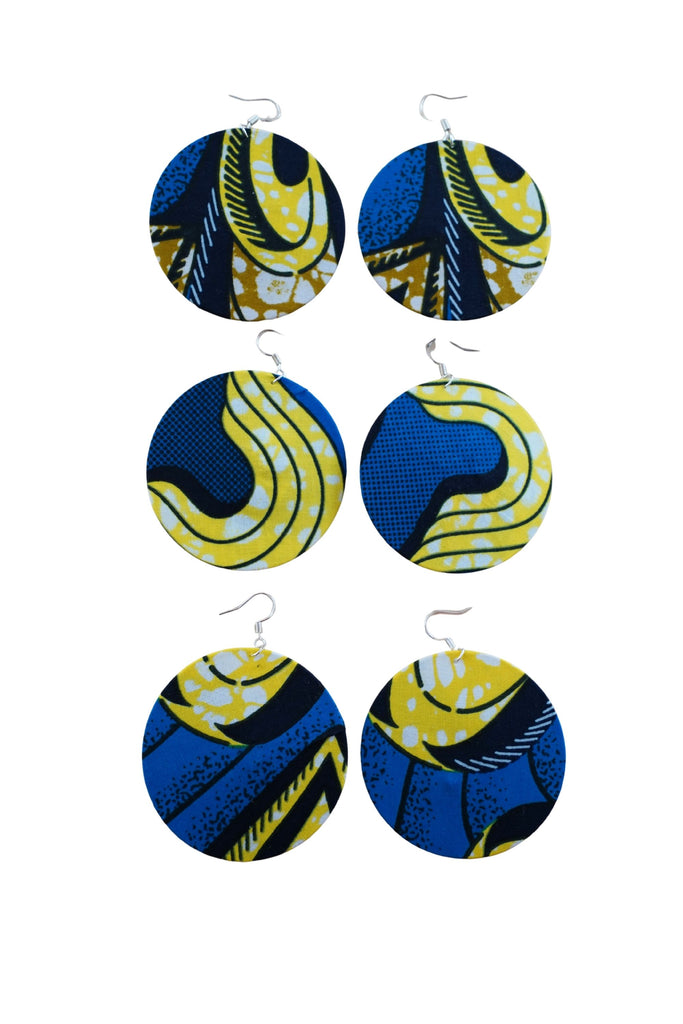 Earrings - 168 - African Ankara Wax Cotton Print