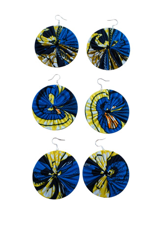 Earrings - 168 - African Ankara Wax Cotton Print