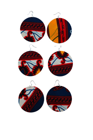 Earrings - 171 - African Ankara Wax Cotton Print