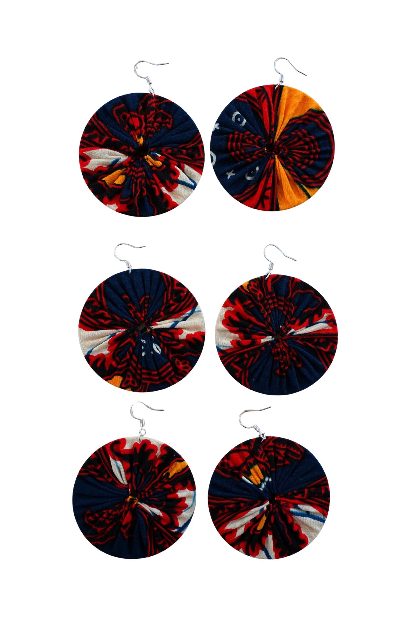 Earrings - 171 - African Ankara Wax Cotton Print