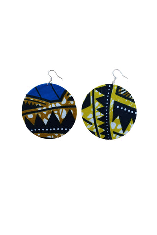 Earrings - 181 - African Ankara Wax Cotton Print