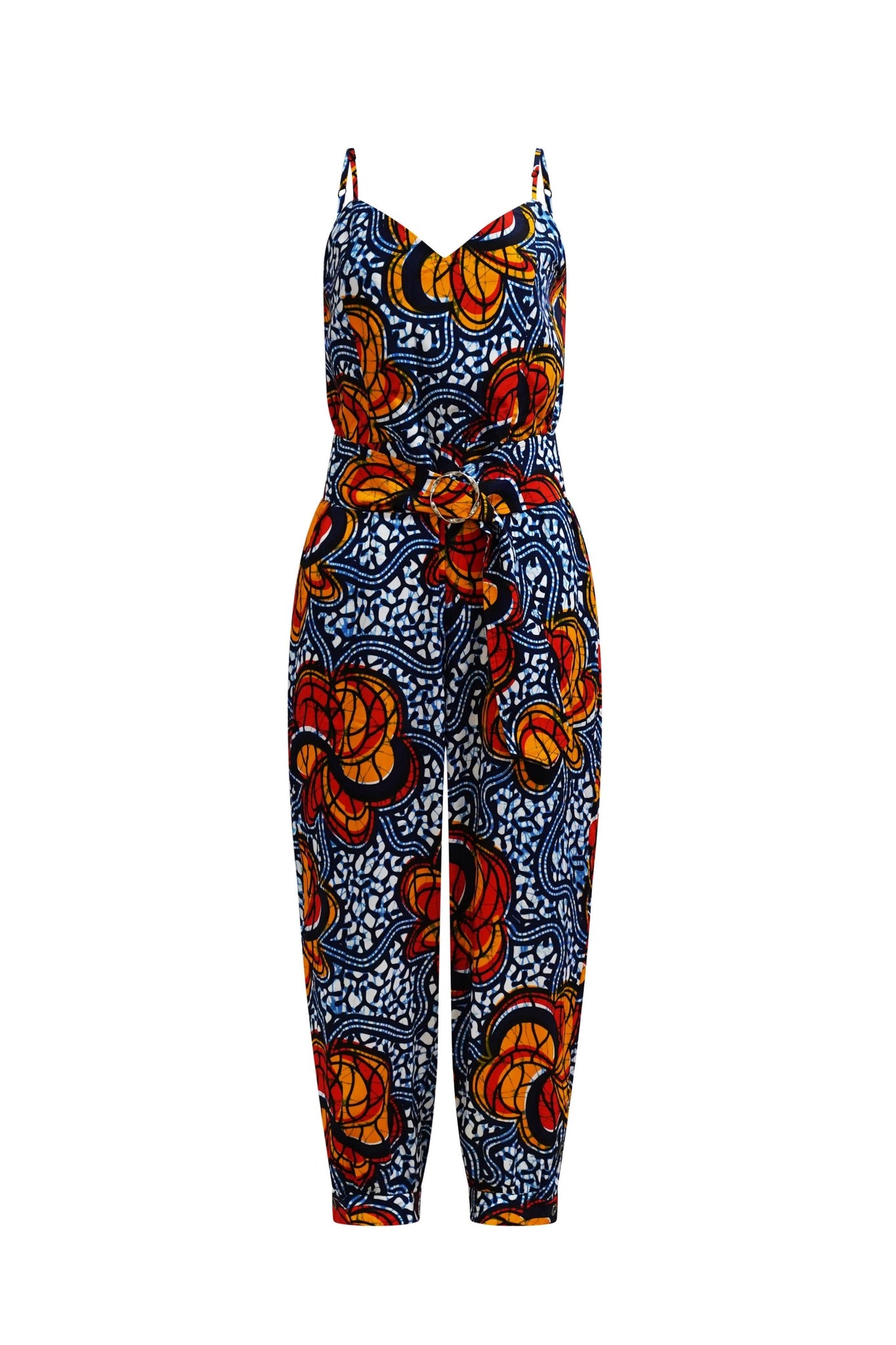 Folashade Jumpsuit - Blue Yellow & Orange Odo Print