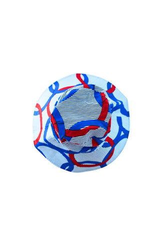 Hagos Reversi Bucket Hat Wide Brim - Black White Yellow Blue Red Print - 49