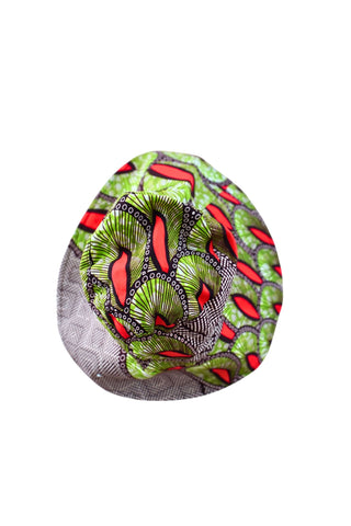 Hagos Reversi Bucket Hat Wide Brim - Green Red Yellow Blue Print - 44